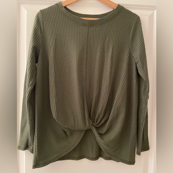 Jackson Rowe Olive Green Waffle Top - Picture 1 of 5